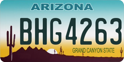 AZ license plate BHG4263