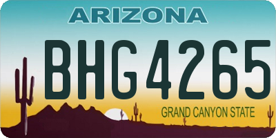 AZ license plate BHG4265