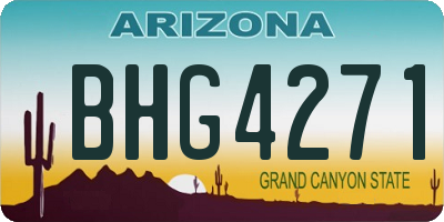 AZ license plate BHG4271