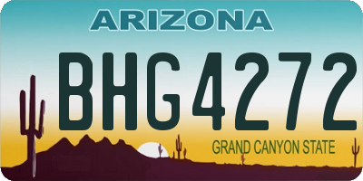 AZ license plate BHG4272