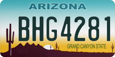 AZ license plate BHG4281