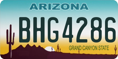 AZ license plate BHG4286