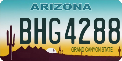 AZ license plate BHG4288