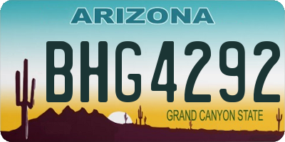 AZ license plate BHG4292