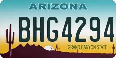 AZ license plate BHG4294