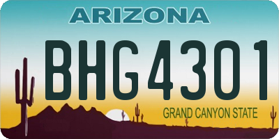 AZ license plate BHG4301