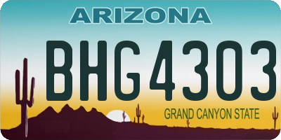 AZ license plate BHG4303