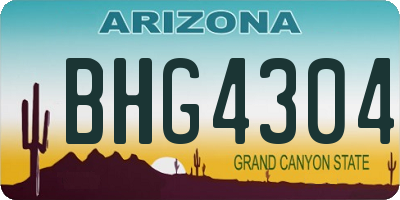 AZ license plate BHG4304