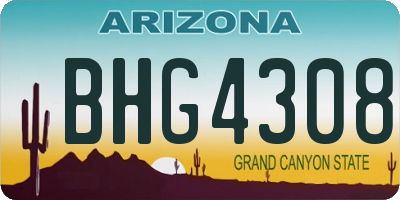 AZ license plate BHG4308