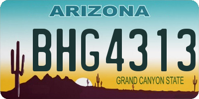 AZ license plate BHG4313