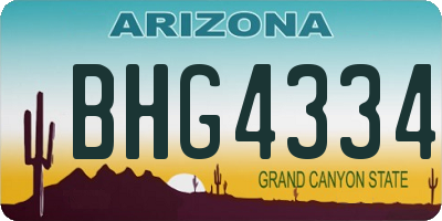 AZ license plate BHG4334