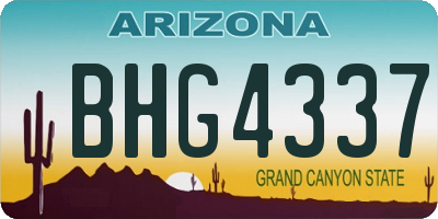 AZ license plate BHG4337