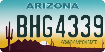 AZ license plate BHG4339