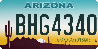 AZ license plate BHG4340