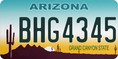 AZ license plate BHG4345