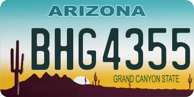 AZ license plate BHG4355