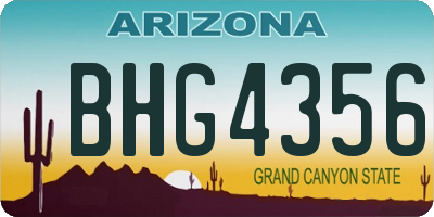 AZ license plate BHG4356