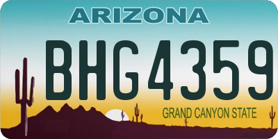 AZ license plate BHG4359