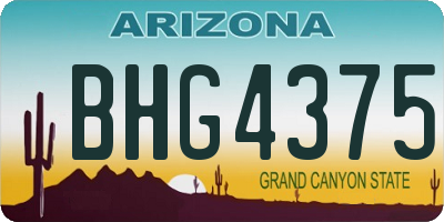 AZ license plate BHG4375