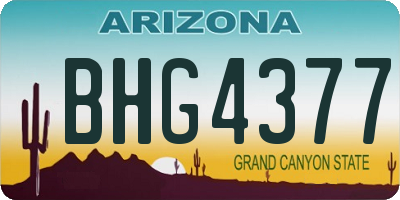 AZ license plate BHG4377