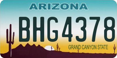AZ license plate BHG4378