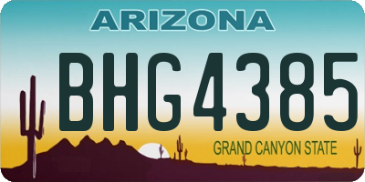 AZ license plate BHG4385