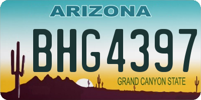 AZ license plate BHG4397
