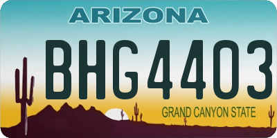 AZ license plate BHG4403