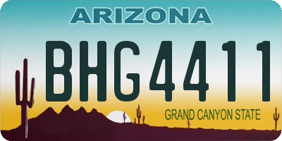 AZ license plate BHG4411
