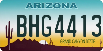 AZ license plate BHG4413
