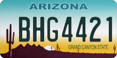 AZ license plate BHG4421