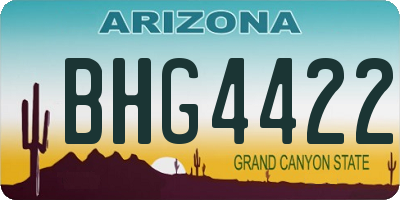 AZ license plate BHG4422