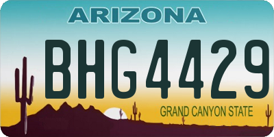 AZ license plate BHG4429