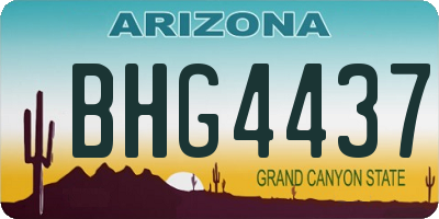 AZ license plate BHG4437