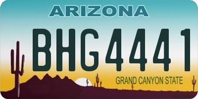 AZ license plate BHG4441