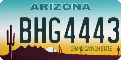 AZ license plate BHG4443