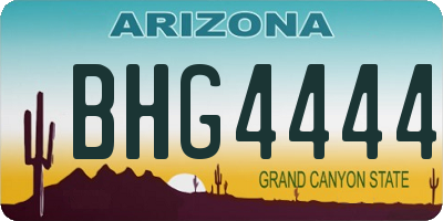 AZ license plate BHG4444