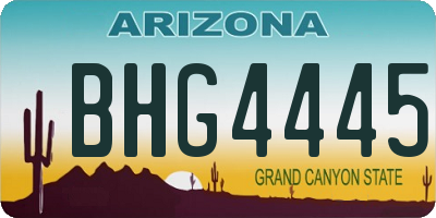 AZ license plate BHG4445
