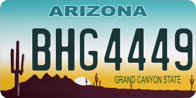AZ license plate BHG4449