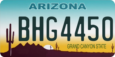 AZ license plate BHG4450