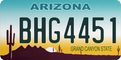 AZ license plate BHG4451