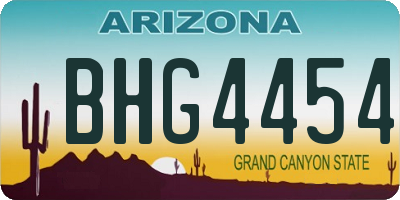 AZ license plate BHG4454