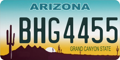 AZ license plate BHG4455
