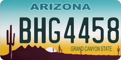 AZ license plate BHG4458