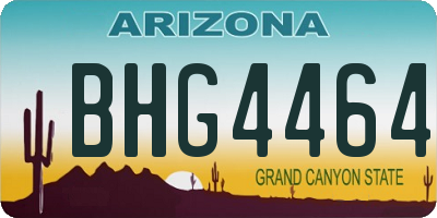 AZ license plate BHG4464