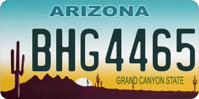AZ license plate BHG4465