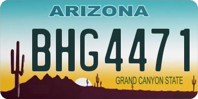 AZ license plate BHG4471