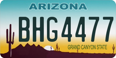 AZ license plate BHG4477
