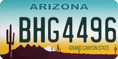 AZ license plate BHG4496