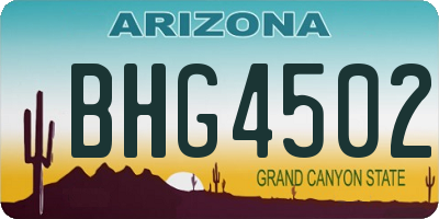 AZ license plate BHG4502